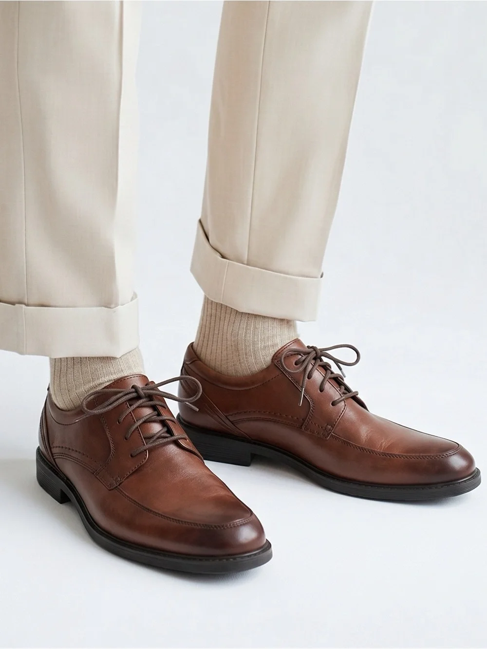 Rockport 2 Apron Toe lace up‎ new brown gradient square toe shoes size 9.5